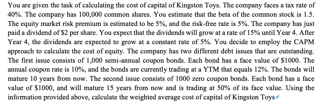 no excel or table please You are given the task of calculating