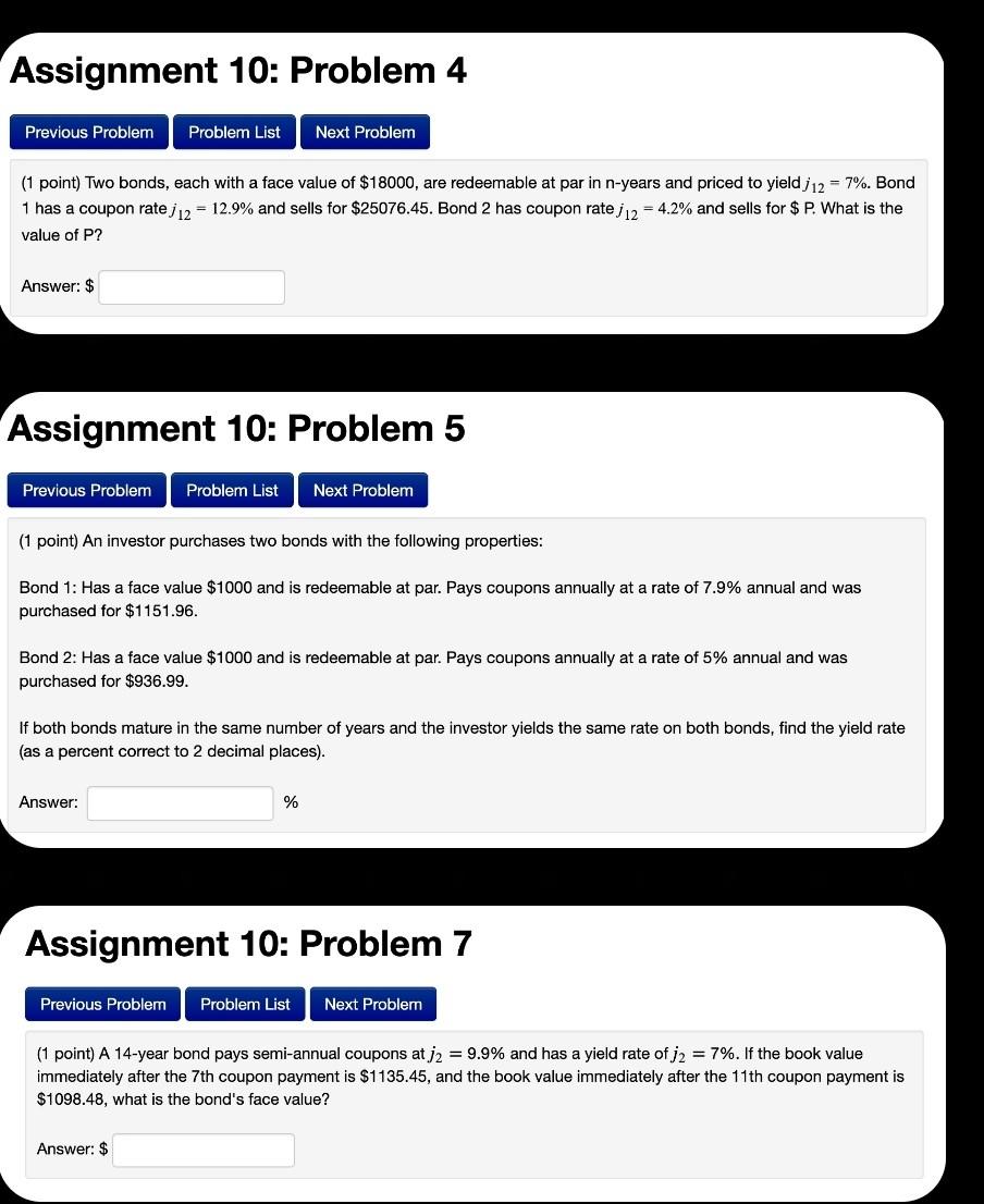  Assignment 10: Problem 4 Previous Problem Problem List Next Problem (1