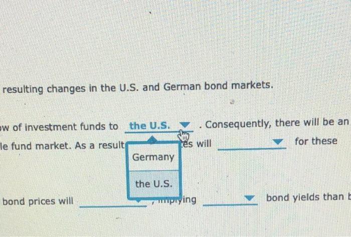 the resulting changes in the U.S. and German bond markets. If bond