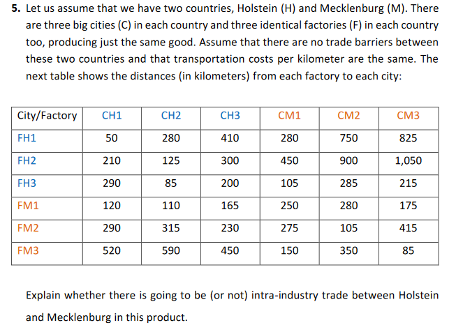 5. Let us assume that we have two countries, Holstein (H)
