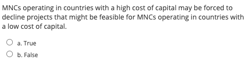 1. 2. 3. MNCs operating in countries with a high cost of