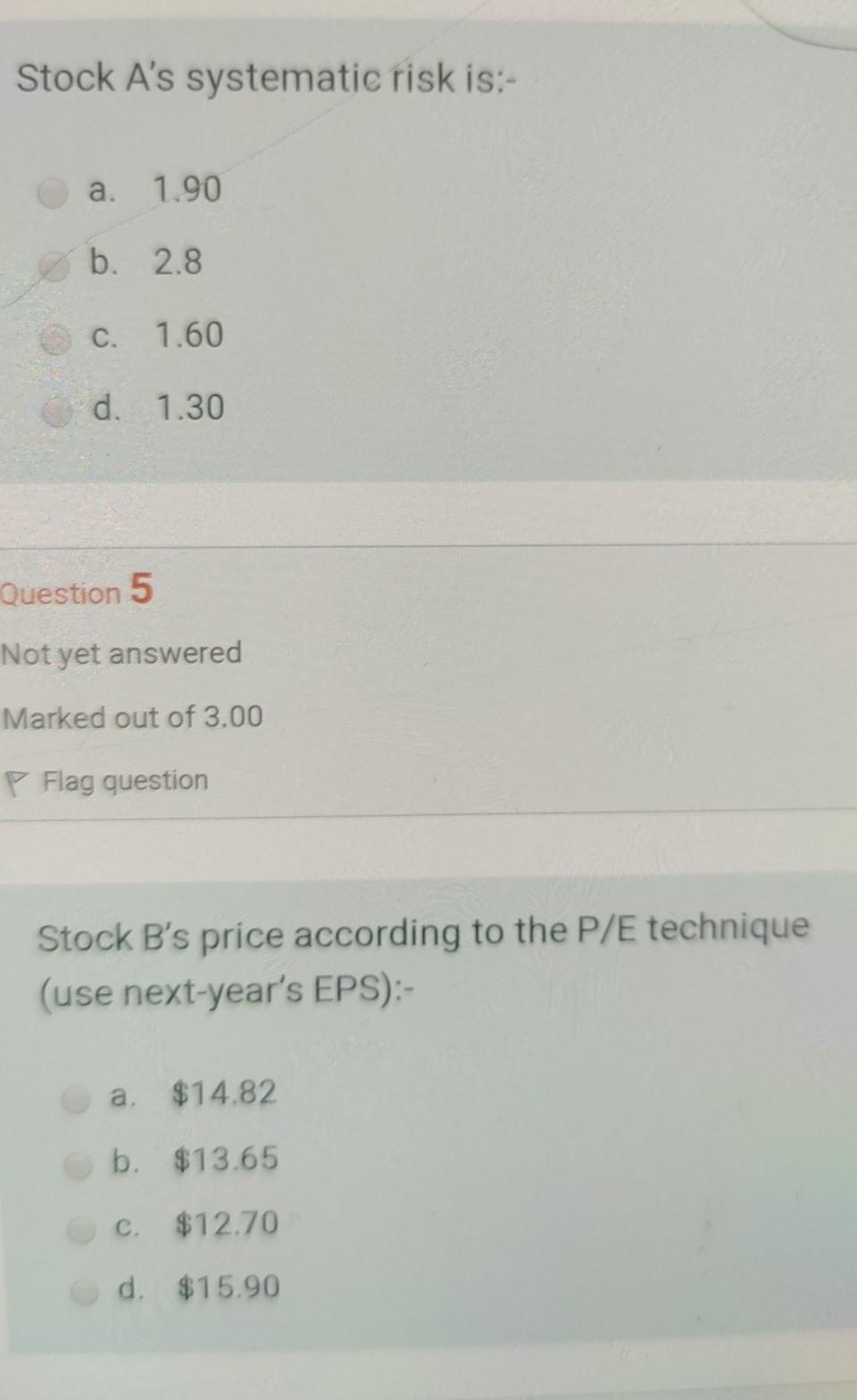 1.30 1.45% 12.0% Stock B 2.0% 4.0% 1.60 1.86% 14.0% Required Current