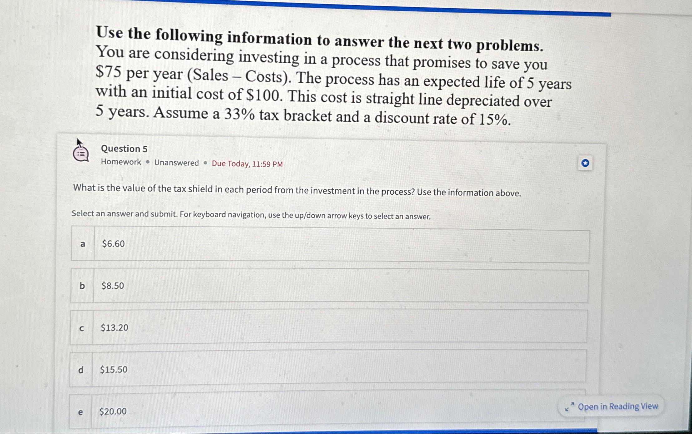  Use the following information to answer the next two problems. You