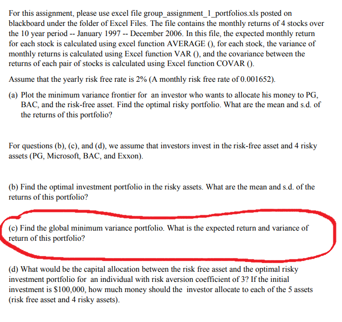 help on Question C . It is based on the excel sheet