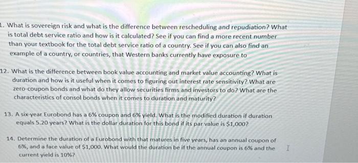  What is sovereign risk and what is the difference between rescheduling
