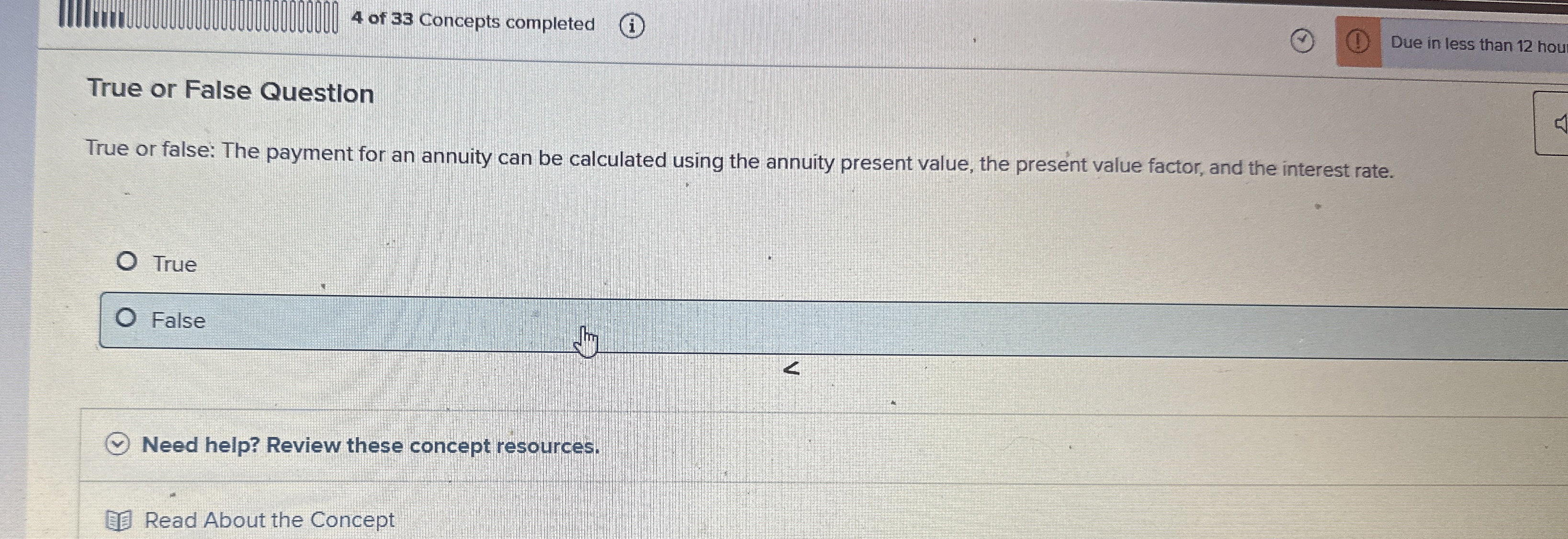  True or false: The payment for an annuity can be calculated