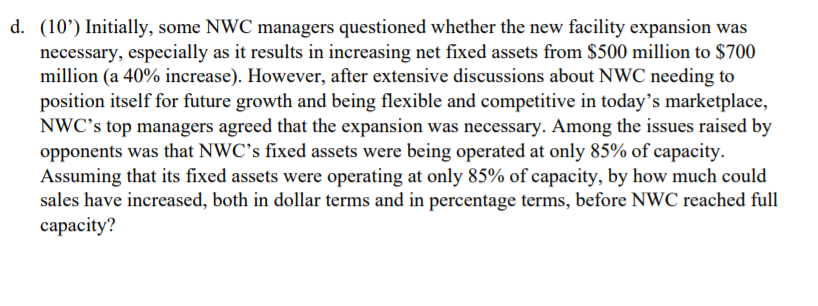 was operating at full capacity in 2015, but she is not sure.