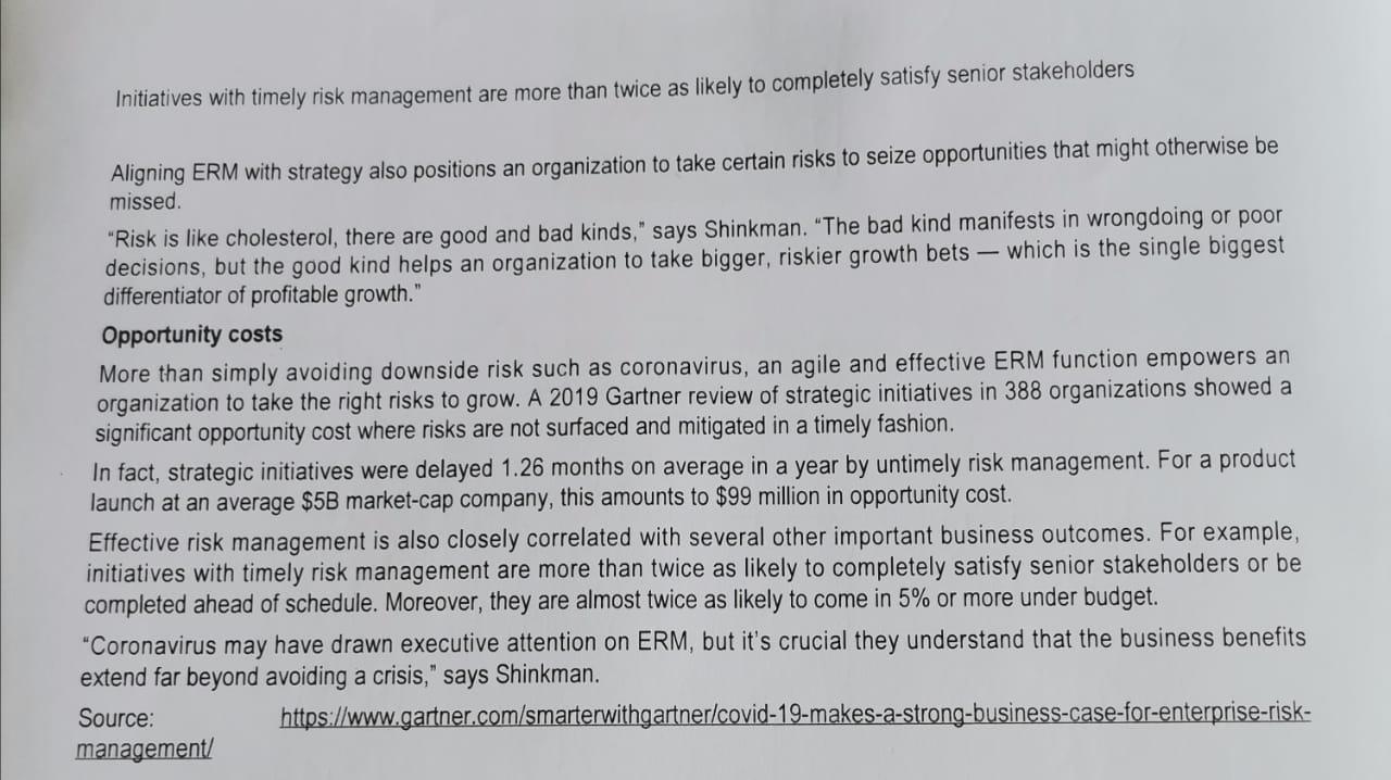 enterprise risk management Many companies pay lip service to ERM, but the