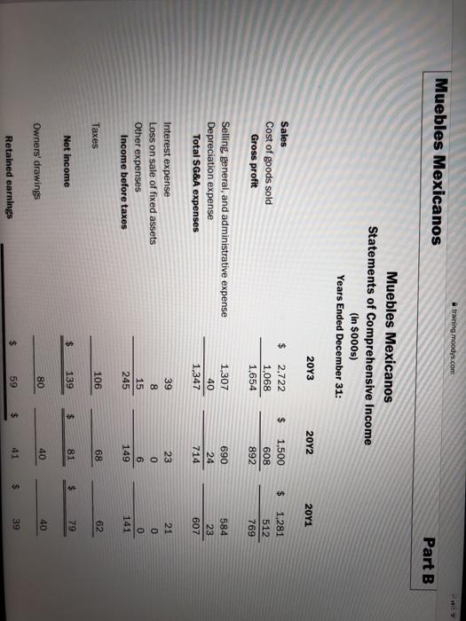 23.30% 41.00% 48.70% 108.90% Muebles Mexicanos Part B Muebles Mexicanos Statements of