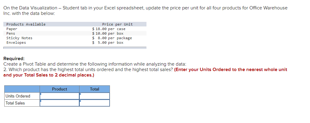 On the Data Visualization - Student tab in your Excel spreadsheet,