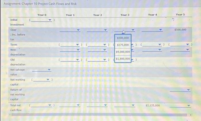 Cash Flows and Risk Initial investment As A Assi Assignment: Chapter 10