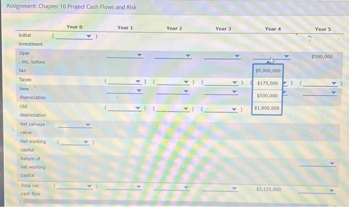 Project Cash Flows and Risk Assignment: Chapter 10 Project Cash Flows and