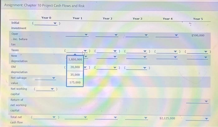 Risk Assignment: Chapter 10 Project Cash Flows and Risk As: Assignment: Chapter