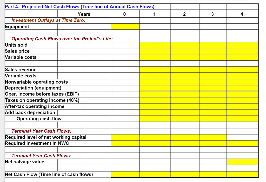 NPV and MIRR Key Output: NPV - art 1. Input Data (in