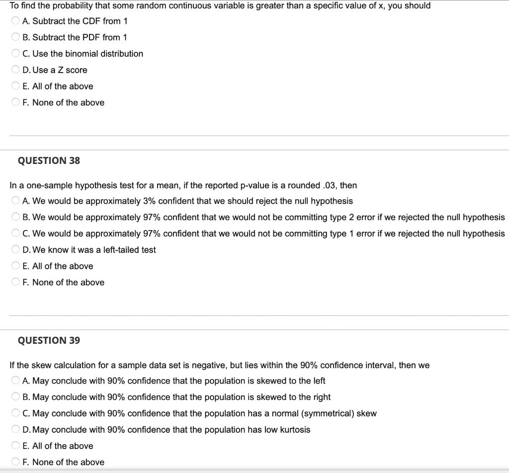  To find the probability that some random continuous variable is greater