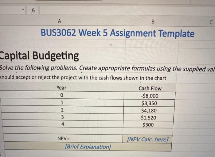 should accept or reject the project with the cash flows shown in