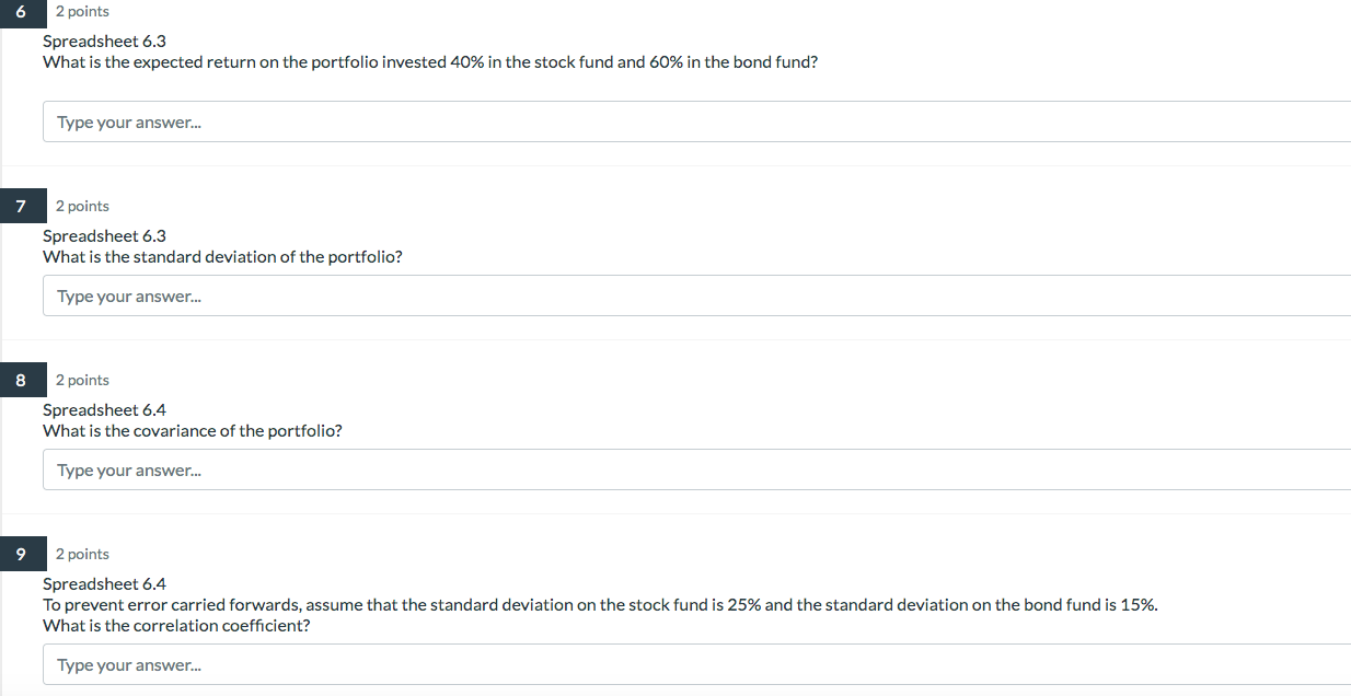 Please show work/ formulas in Excel and explain Spreadsheet 6.3 Performance of