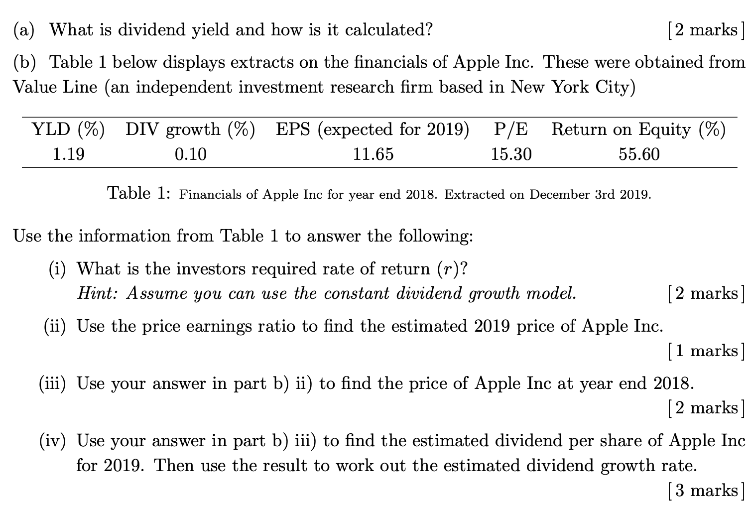  (a) What is dividend yield and how is it calculated? [2