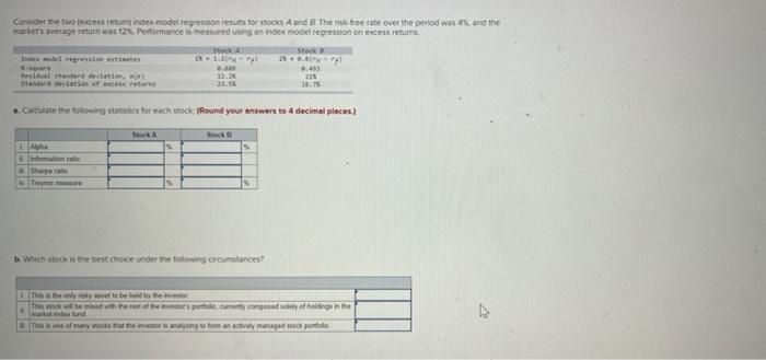  Comuder me two fexcess returninde model regression results for sode A