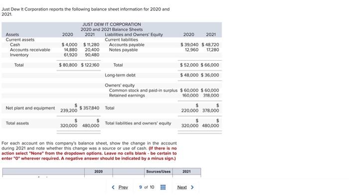  options on the right hand source/use table. range from three options