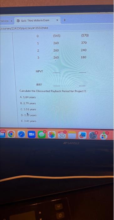 below). The firm's cost of capital is 11 percent. Calculate the Discounted