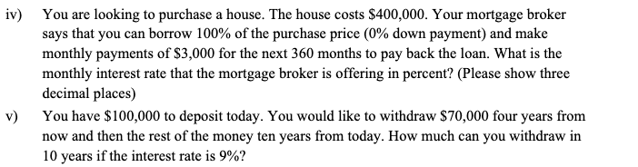 show excel formulas. ix) You have won a prize which promises to