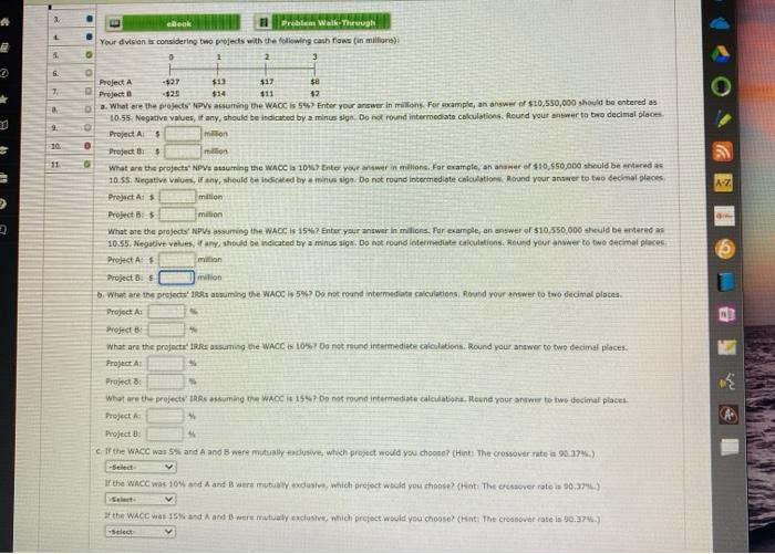 the following cash flows in millions): 0 2 5 a 6. 7