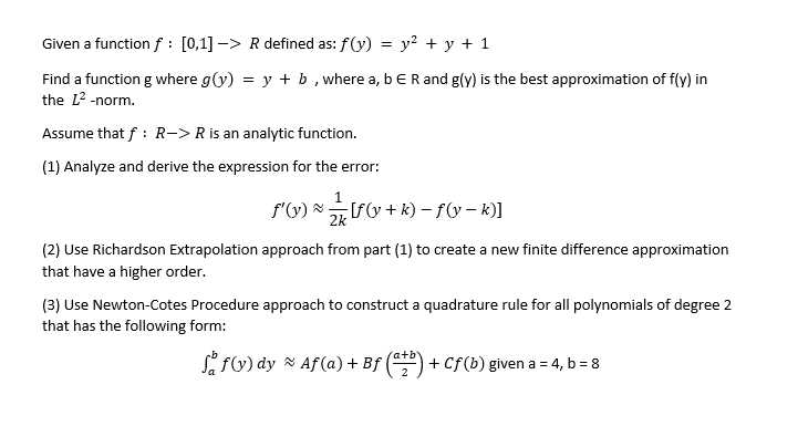  Given a function f : [0,1] -> R defined as: f(y)