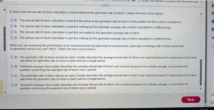 period and for beth firms. b. Calculate both the arthmetic and the