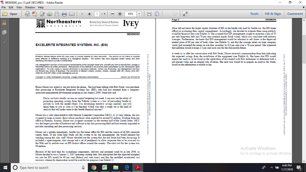 You need to help EIS decide whether to go ahead with the