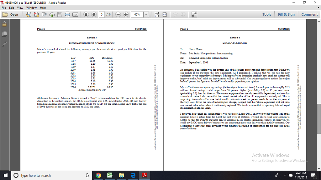 of the net present value and internal rate of return of the