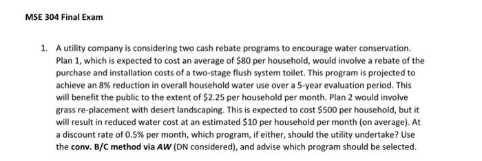 please show all work will give thumbs up ty :) MSE 304