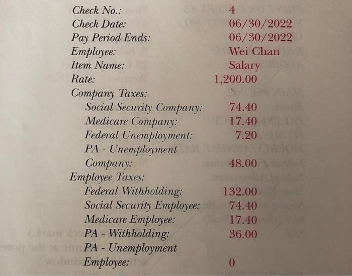 15, 2022, esing the following information Chart Check Pod Einde Employee Sichelle