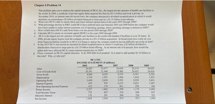  Chapter 6 Problem 14 This problemake you to analyze the capital