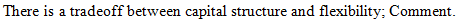 There is a tradeoff between capital structure and flexibility: Comment