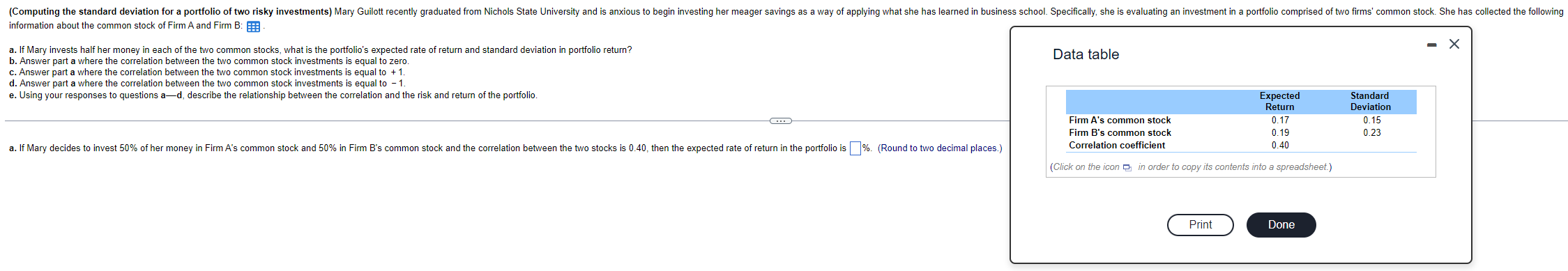 please answer all 9 parts, thank you! Data table