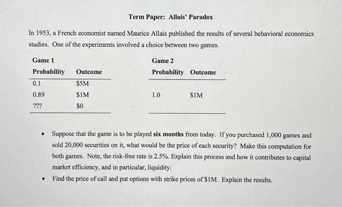 please help solve the bullet points here is all the information given