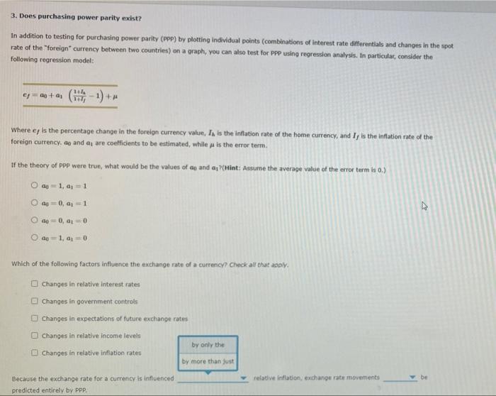  3. Does purchasing power parity exist? In addition to testing for