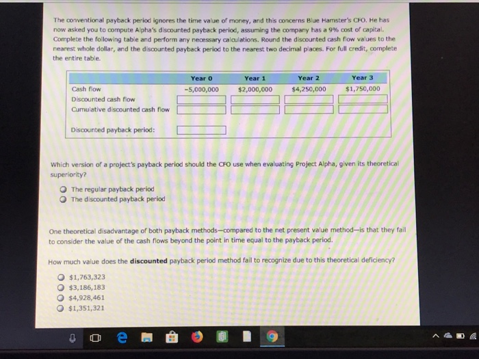 period As Aa The payback method helps firms establish and identify a