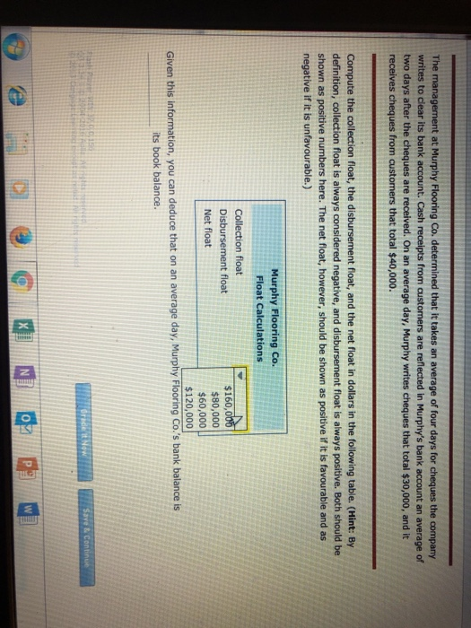as the difference between the balance shown on the books and the