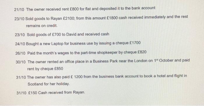 in Part A, calculate the following ratios for Anne's business for October