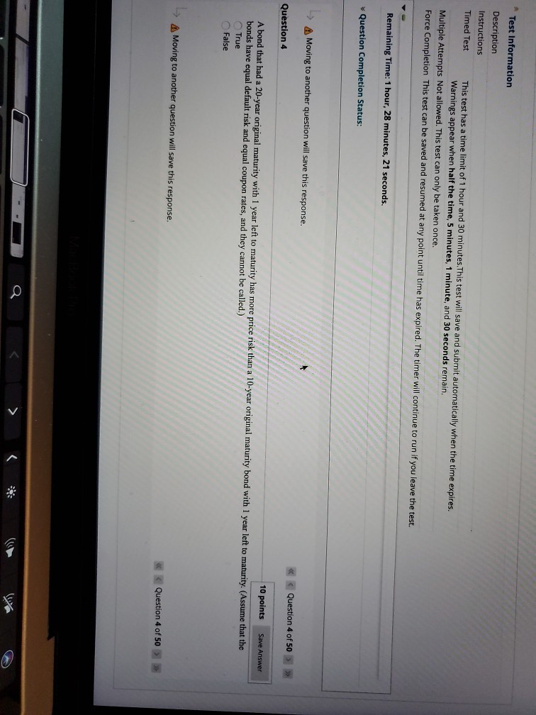  Test Information Description Instructions Timed Test This test has a time
