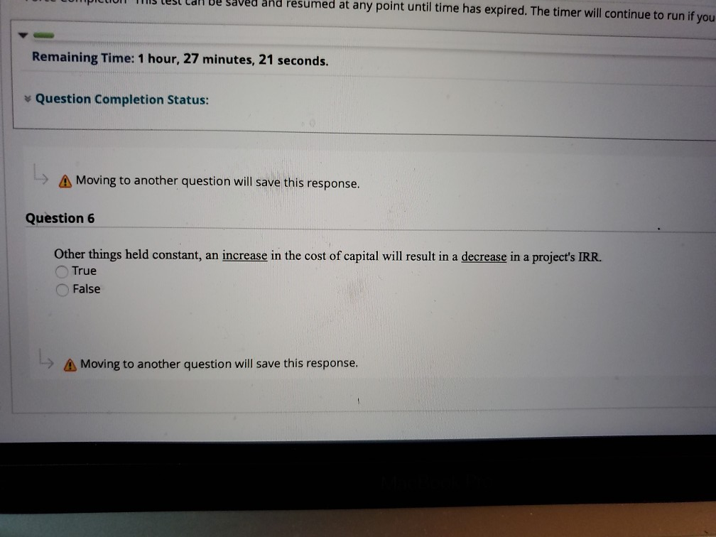 submit automatically when the time expires. Warnings appear when half the time,