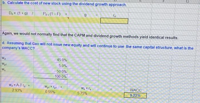 Risk free rate, IRF Target capital structure from debt Target capital structure