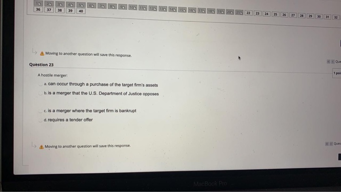  39 40 Moving to another question will save this respons Question
