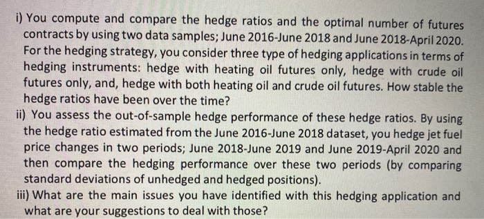 What are the main issues you identify with hedging application on oil