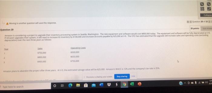 will be $25,000. Amazon's WACC is 125 and the company's tax rate