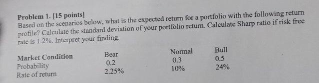  Problem 1. [15 points] Based on the scenarios below, what is