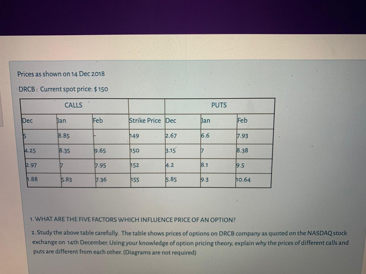 Only the second question is needed Prices as shown on 14