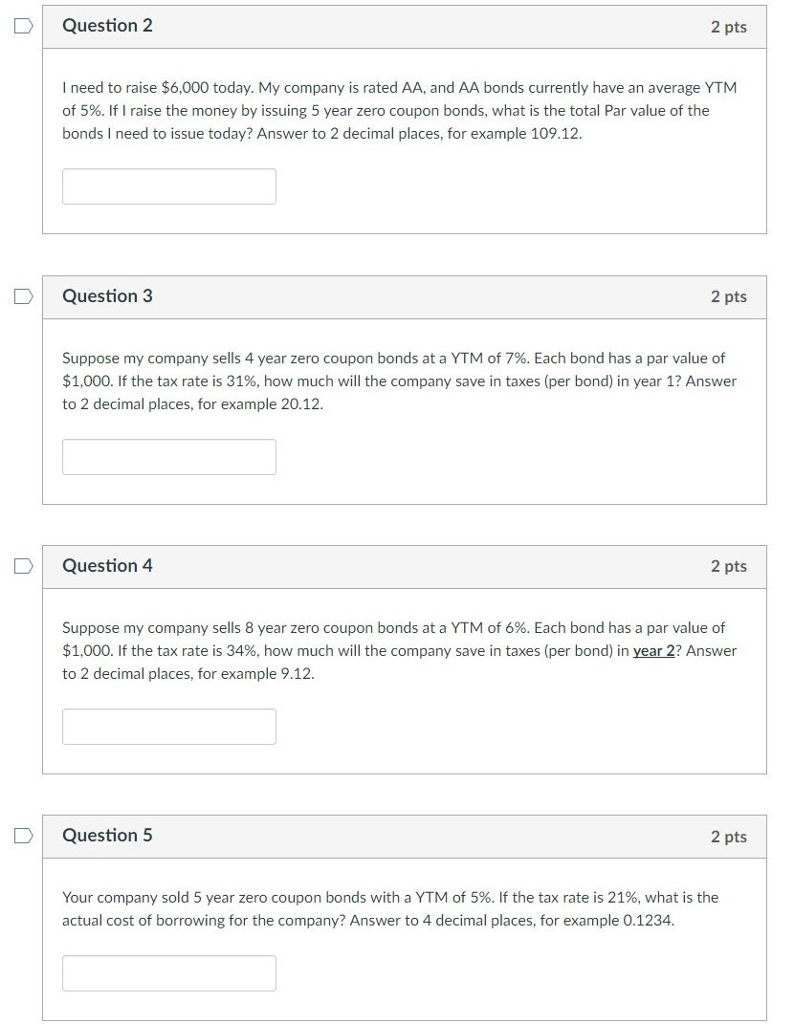 Bond problems (All 4) I need to solve these problems with using